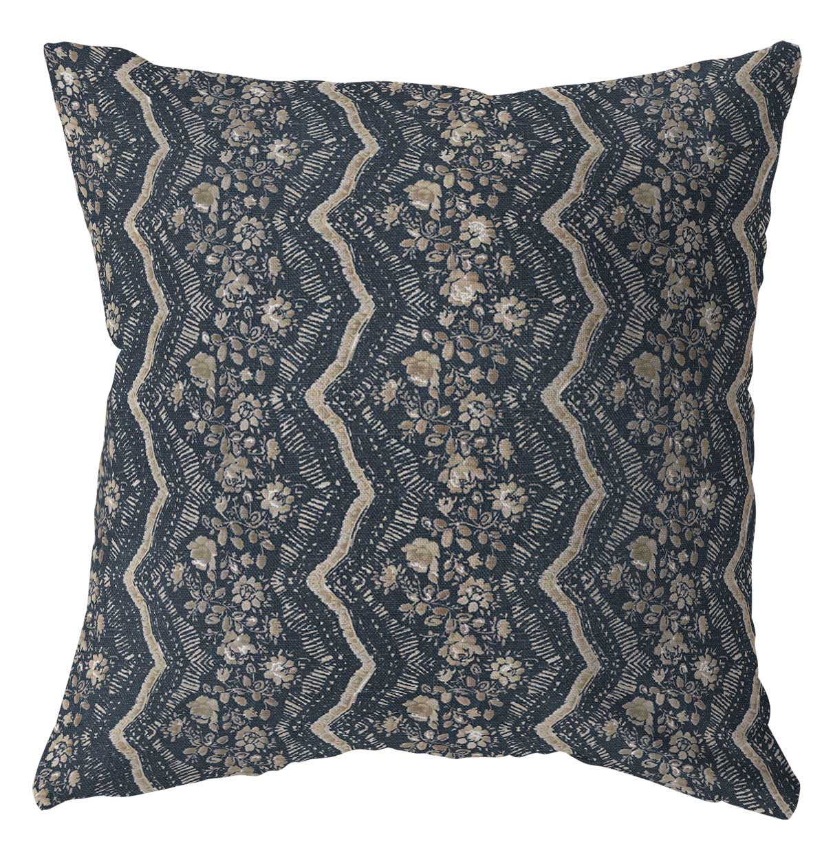 Adrian navy floral pillow cover