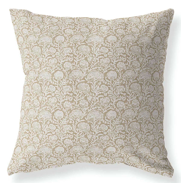 Allie Natural neutral floral pillow cover