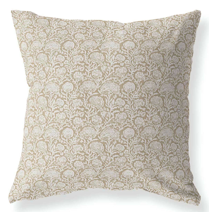 Allie Natural neutral floral pillow cover