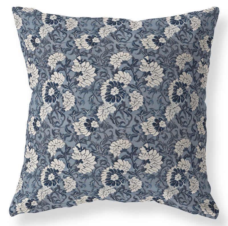 Banks navy floral pillow cover