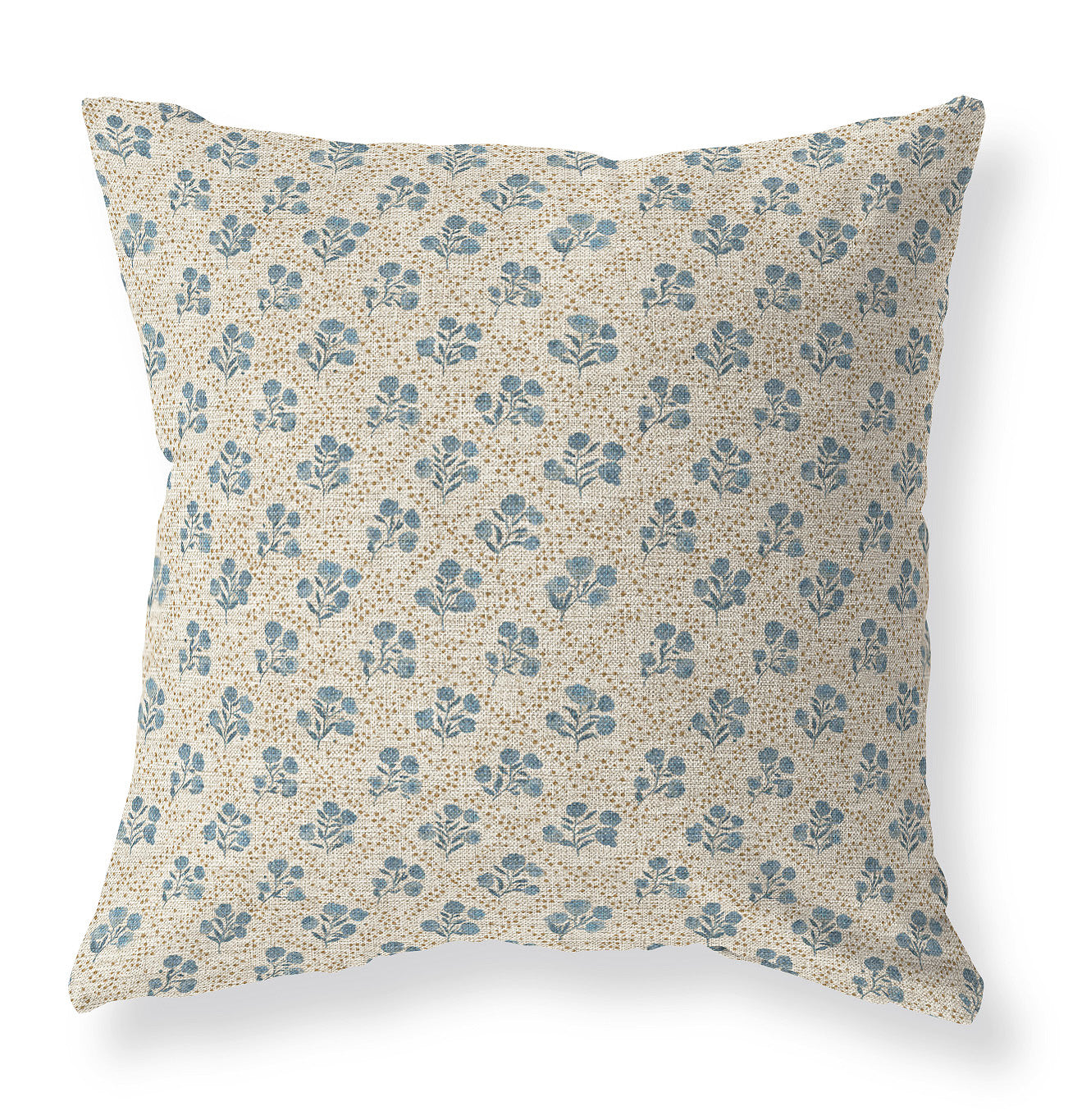 Celeste blue floral pillow cover