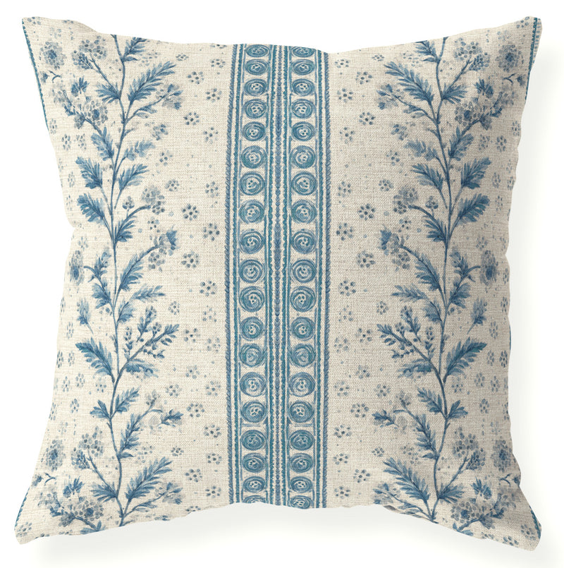 Erin Blue blue floral pillow cover