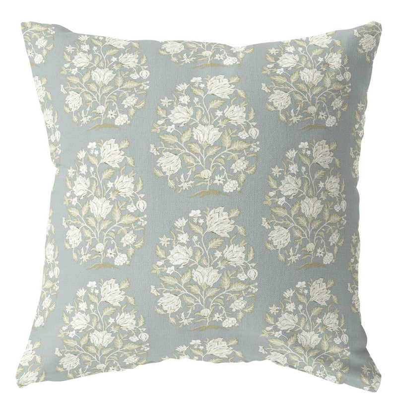 Lucia green floral pillow cover