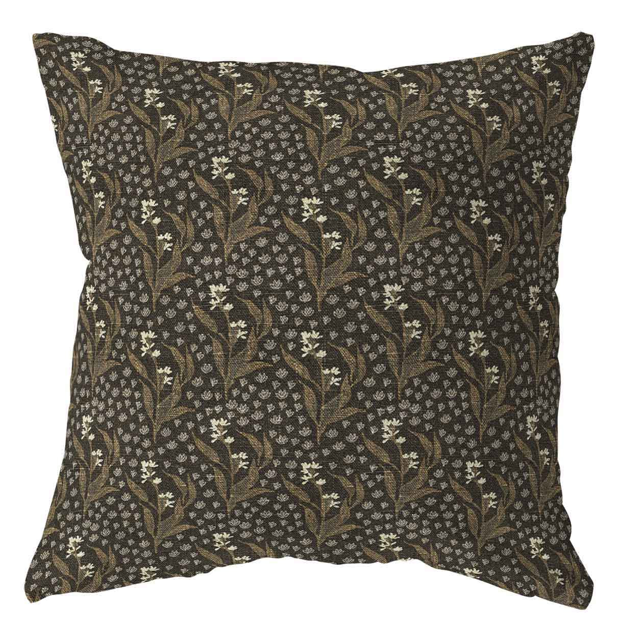 Lucille black floral pillow cover