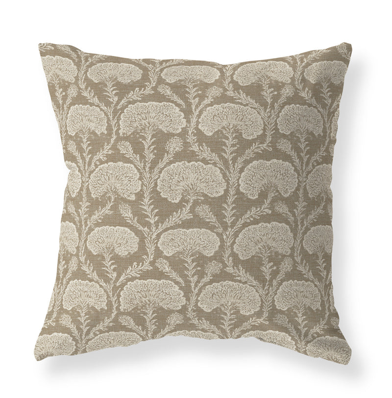 Nathaniel Taupe neutral floral pillow cover