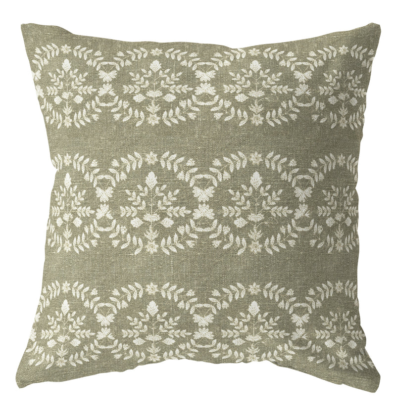 Shelby green floral pillow cover