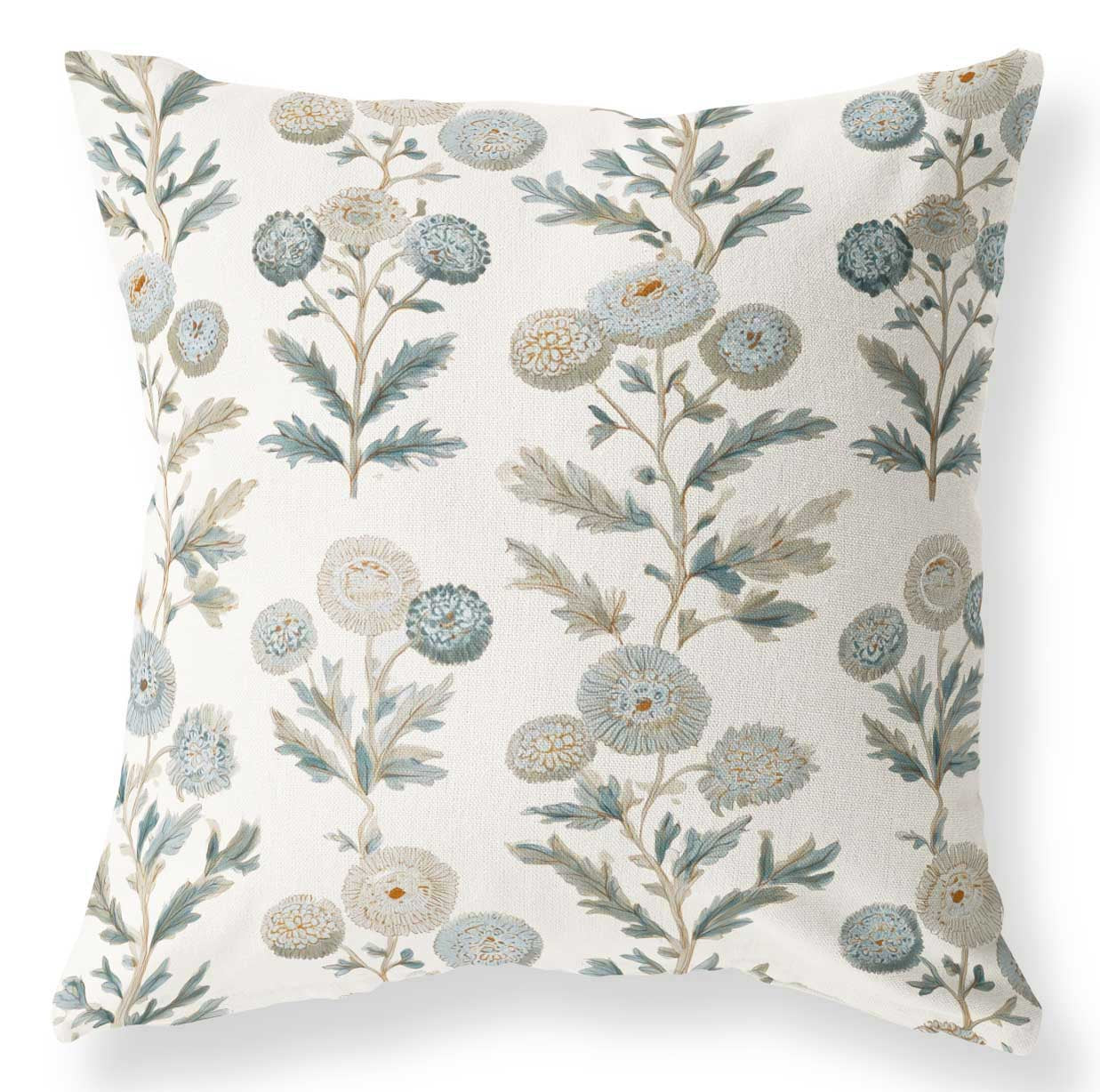 Sinclair blue and green floral pillow cover