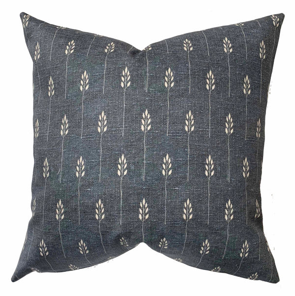 Greta navy block print pillow cover