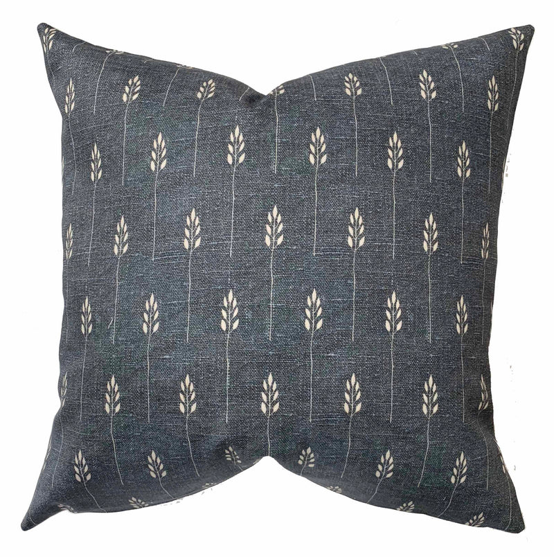 Greta navy block print pillow cover