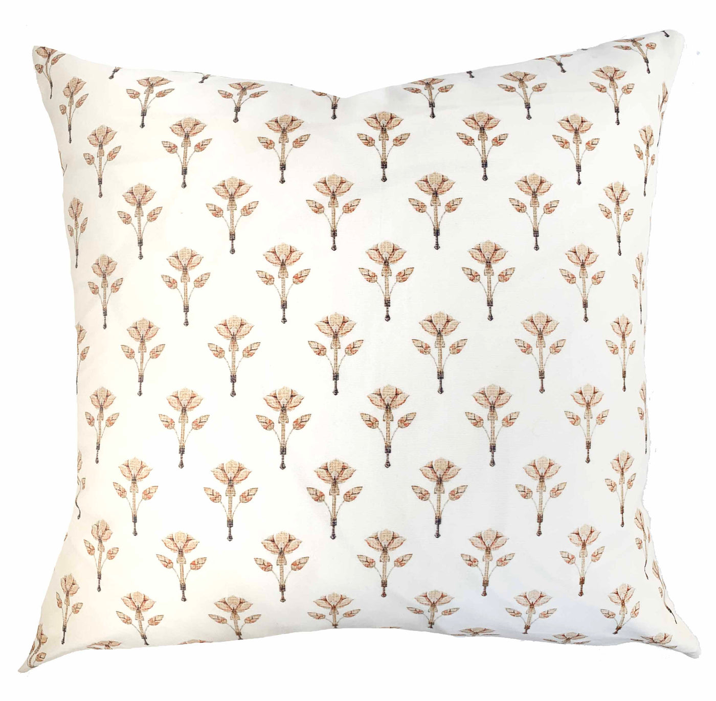 Hilary Block Print yellow floral pillow cover