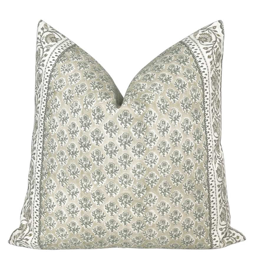 Sicily green floral pillow cover