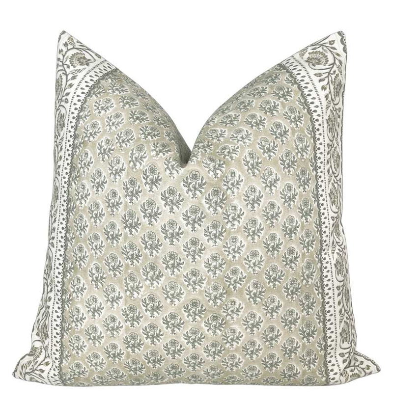 Sicily green floral pillow cover