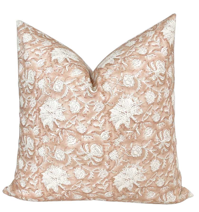 Naples blush floral pillow cover