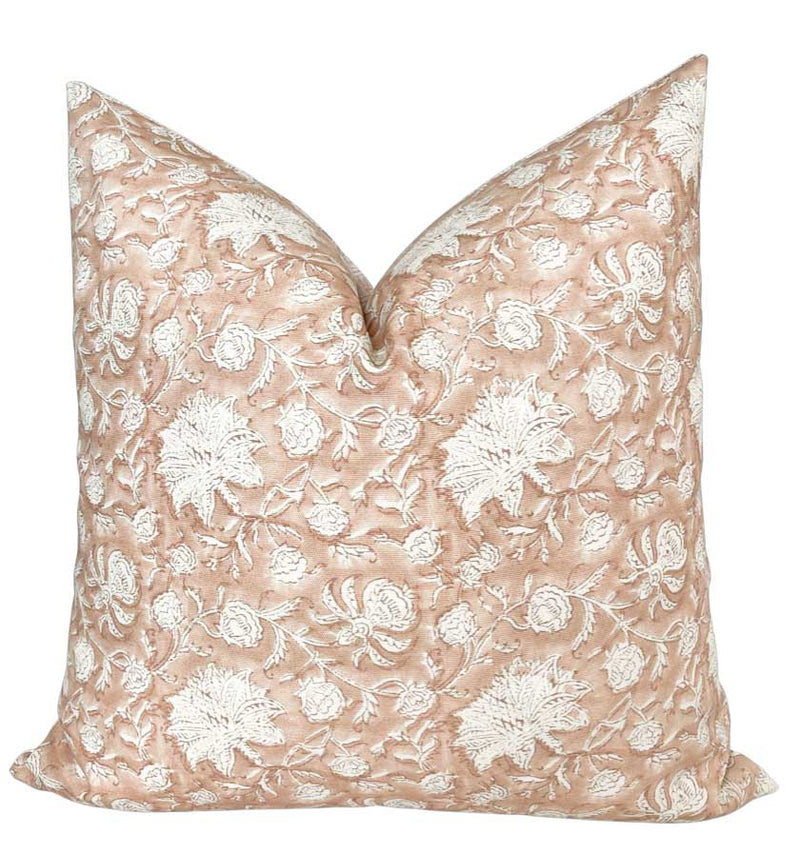 Naples blush floral pillow cover