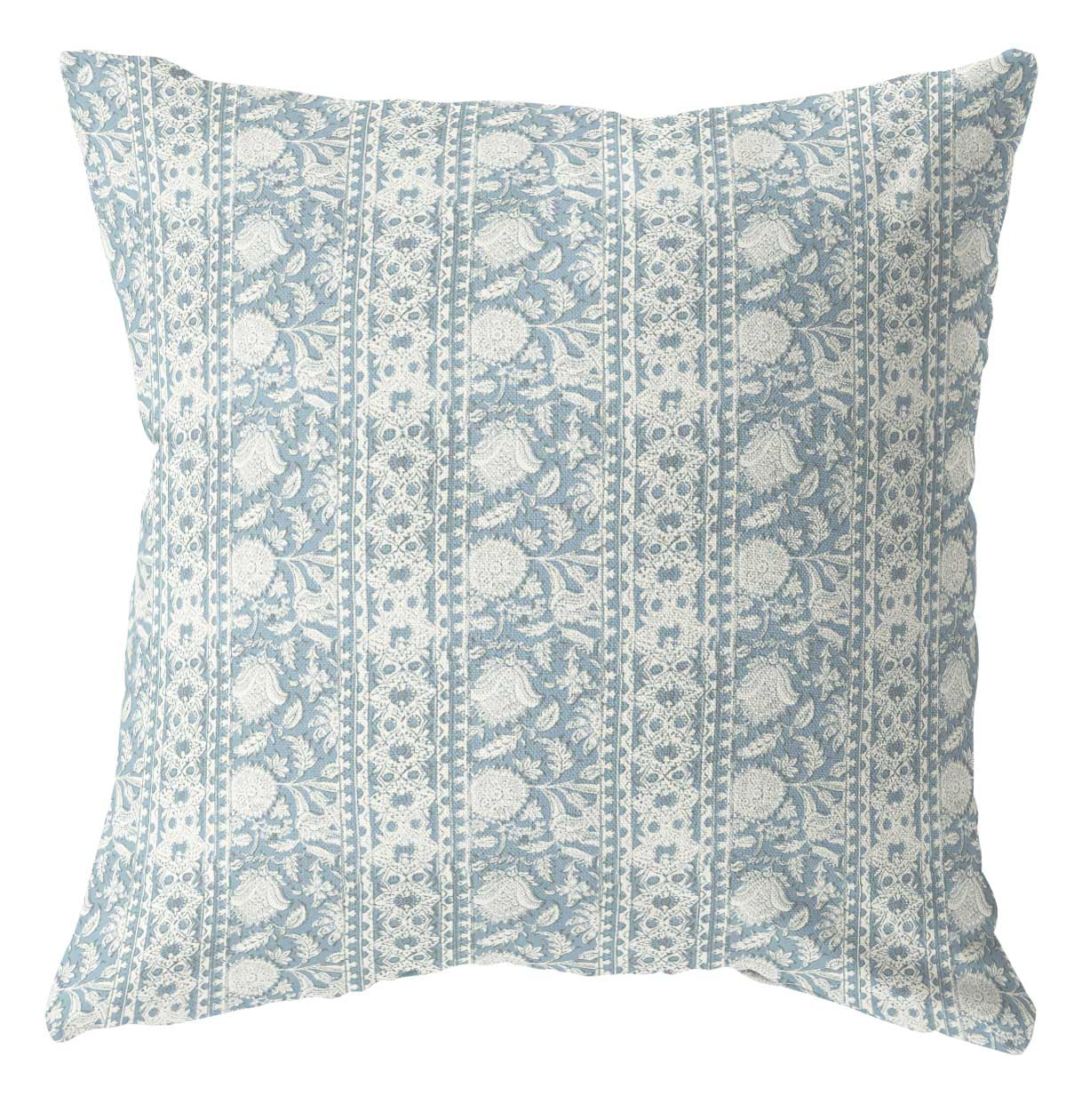 Everly blue floral pillow cover