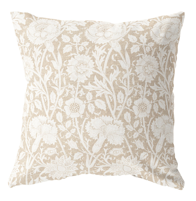 Gwendolyn Floral neutral floral pillow cover