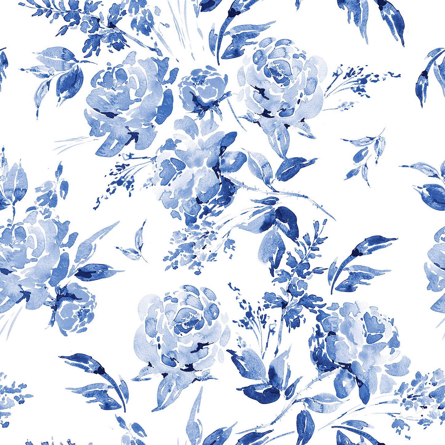 Indigo Floral Wallpaper