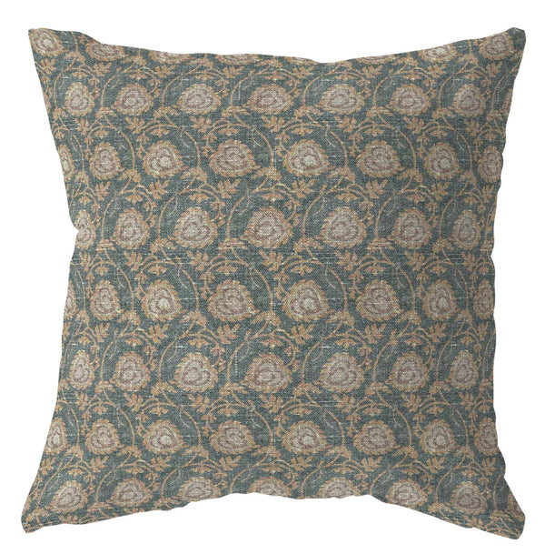 Louisa green floral pillow cover