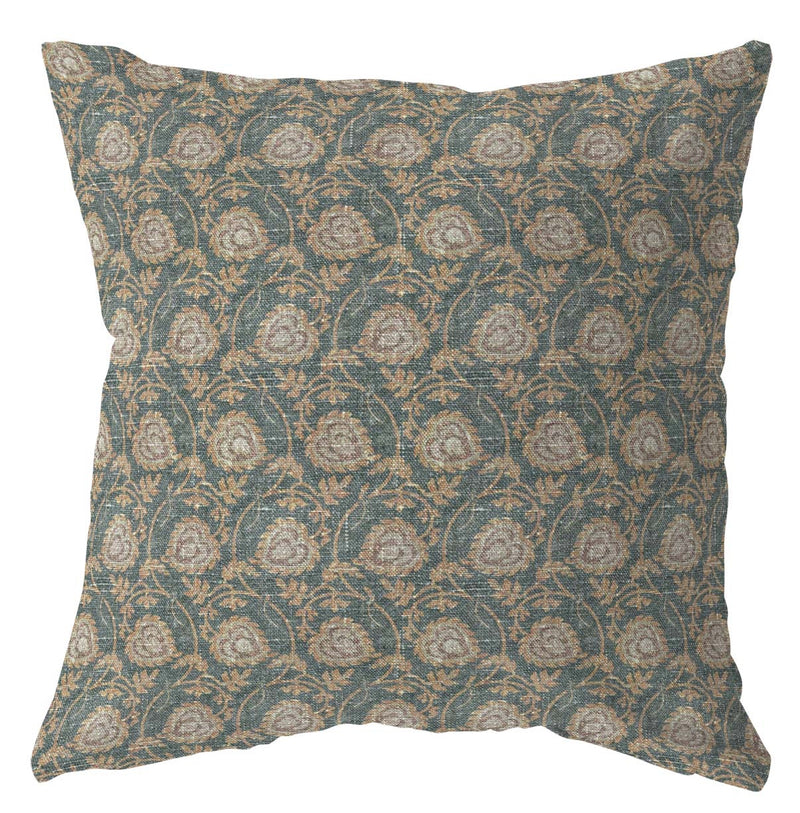 Louisa green floral pillow cover