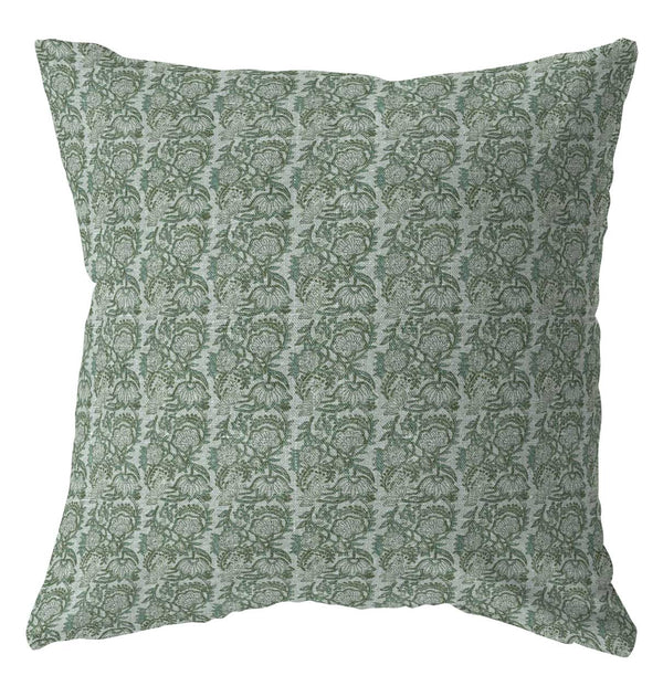 Maude green floral pillow cover