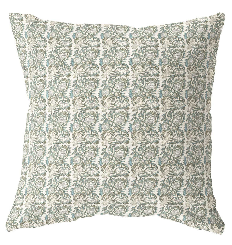 Odette green floral pillow cover