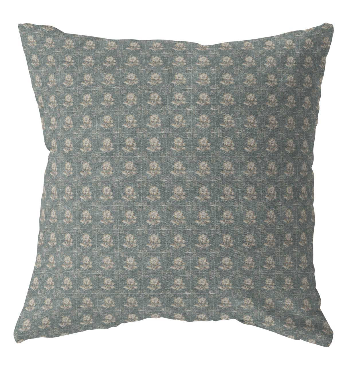 Ruby blue floral pillow cover